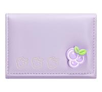 YINHEXI Portafoglio da donna, portafoglio da donna con motivo di frutta, piccolo portafoglio a tre ante con blocco RFID, piccolo portafoglio tascabile in pelle carino, Lavanda, Carino