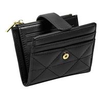 YINHEXI Portafoglio da donna, portafoglio da donna, piccolo portafoglio bifold con blocco RFID, grazioso portafoglio da tasca in pelle per donne, ragazze, mini borsa corta da donna, Nero-1, Semplice