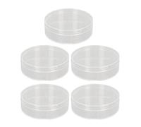 Yinhing 5 Contenitori Rotondi Trasparenti per Soffio Cipria Contenitori in Plastica per Soffio per Trucco con Coperchio per Perline Orecchini Punte per Unghie