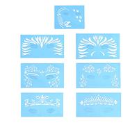 Yinhing 7 Pezzi Modelli Riutilizzabili per Stencil per Vernici per il Viso per Gioco di Ruolo, Palla di Costume, Arte della Pittura del Corpo e del Viso con Fiore, Design a Farfalla,