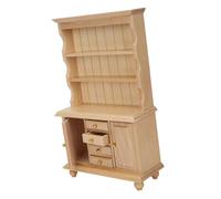 Yinhing Accessori per Mobili per Mobili a Tre Livelli per Casa delle Bambole in Legno a 12 Scale per Bambini Libreria Espositiva per Case delle Bambole (Colore del legno naturale)