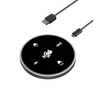 Yinhing Altoparlante e Microfono per Conferenze, Y02 USB Plug and Play Microfono per Laptop Microfono Omnidirezionale a Condensatore Microfono per PC per la Registrazione di (BLACK)