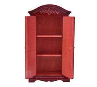Yinhing Armadio per Casa delle Bambole Armadio per Bambole M Scala 12 Vintage a Doppia in Legno per Casa delle Accessorio per Mobili per delle Marrone per Miniature di delle (WINE RED)