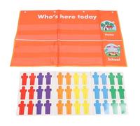 Yinhing Attendance Pocket Chart PVC Classroom Management Tool | La stampa a inchiostro in materiale PVC include 3 carte di grandi dimensioni ideali per il programma giornaliero della