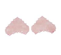 Yinhing Benda per Occhi in Pietra di Giada, Cuscinetto per Occhi in Pietra a Forma di Cuore per Massaggio Facciale, con Cristallo Rosa per Ridurre il Gonfiore e Alleviare