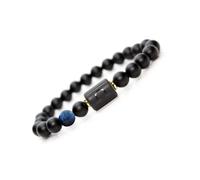 Yinhing Bracciale Elasticizzato con Perline Gioielli di Buona Fortuna per Uomo e Donna Bracciale in Corda Elastica da 19 Cm Realizzato con Agata Blu Turchese e Diaspro Imperiale (20.00)