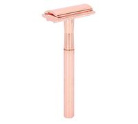 Yinhing Coltello Barba Manuale a Doppia Lama Antiscivolo in Lega di Zinco con Corpo Elettrolitico per Barbiere Professionale e Uso Domestico (Oro rosa)