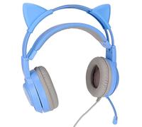 Yinhing Cuffie da Gioco Syg25 Cat Ear con USB e Spina da 3,5 mm: Cuffie da Gioco Eleganti con Controllo del Volume e Microfono per un'esperienza di Migliorata (BLUE)
