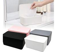 Yinhing Custodia per Salviette con Coperchio e Versatile Scatola Dispenser per Fazzoletti Asciutti e Bagnati, Ideale per Viaggiare a Casa e in Viaggio (BLACK)