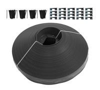 Yinhing DAG Paesaggio Bordo con Picchi, Bordo del Giardino in Plastica Superiore, Kit di Bordi Paesaggistica, Bordo del Giardino 40m, per il Prato di Erba del Molo (BLACK)