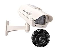 Yinhing di Telecamere di Sicurezza Fittizio a Energia Solare con Simulazione di Sorveglianza a Luce LED per Casa e Azienda, Staffa Inclusa