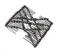 Yinhing Fermaglio per Capelli Disco per Capelli Elastico a Doppio Pettine per Tipi di Forcina in Plastica Design Alla Moda Disponibile in 4 Colori (BLACK)
