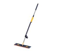 Yinhing Flat Mop Mop Rotazione di 360 Gradi con Raschietto Integrato e Denti a Pettine 6 Cuscinetti in Microfibra Lavabili per Pavimenti in Laminato di Piastrelle (Blu scuro+6 assorbenti