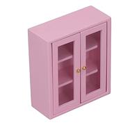 Yinhing Gabinetto da Parete della Casa delle Bambole, Decorazione in Legno in Miniatura dell'armadio 1:12 Accessori per la Casa delle Bambole per il Soggiorno del Bagno (PINK)