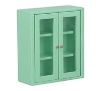 Yinhing Gabinetto da Parete della Casa delle Bambole, Decorazione in Legno in Miniatura dell'armadio 1:12 Accessori per la Casa delle Bambole per il Soggiorno del Bagno (GREEN)