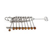 Yinhing Gioco di Sblocco Intellettuale, Rompicapo di 22 Cm per la | Acciaio Inossidabile e Perline di Legno, Placcatura Antiruggine, Perline di Legno Lisce, Praticare la Concentrazione e