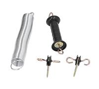 Yinhing Kit Cancello per Recinzione Elettrica per Bestiame Accessorio per Porta a Molla in Ferro PP da 5 M con Manico Chiodo Isolato Facile Accesso per gli Agricoltori