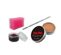 Yinhing Kit Cera per Cicatrici, Trucco Realistico per Effetti di Ferite per Costumi di Halloween e Trucco Teatrale, con Spatola Facile Modellare (4)