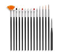 Yinhing Kit di Pennelli per Unghie 15 Pezzi per Design di Nail Art, Include Pennelli per Ricostruzione Gel, Penne per Dettagli e Strumenti di Pittura per Uso Professionale e Domestico, Ideali per