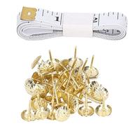 Yinhing Kit di Set in Acciaio Al Carbonio con Perno Decorativo per Chiodi da 100 Pezzi per Mobili con Finitura Oro Lucido per la Decorazione Domestica, Progetti e Lavori Fai da Te (GOLD)