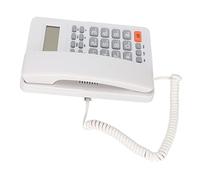 Yinhing KXT8204CID Telefono con Filo con ID Chiamante Rilevamento Automatico Ampio Display LCD Batteria Funzionalità Semi-manuale per Uso Domestico e in Ufficio (WHITE)