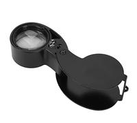Yinhing Lente d'ingrandimento 40X con Luci a LED Lente d'ingrandimento Portatile per Gioielli in Lega di Alluminio per Anziani Alta Trasmittanza Ideale per il Collezionismo di Oggetti (BLACK)