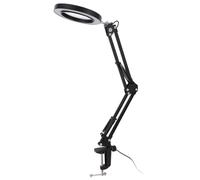 Yinhing Lente d'ingrandimento a LED 5X con Morsetto Luce da Banco Ad Alta Definizione con 10 Livelli di luminosità 3 modalità Braccio Flessibile per Illuminazione Ideale per Riparare Cucito e Lettura