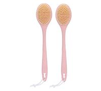 Yinhing Manico Spazzola per Corpo Setole Morbide Scrub per la Schiena per | 2 spazzole ergonomiche per doccia, morbide e dense, per lo strumento per il lavaggio del corpo in plastica posteriore, per