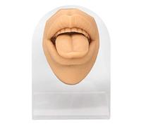 Yinhing Modello 3D in Silicone di Lingua per Pratica di Piercing e | Morbida bocca in silicone per l\'esposizione delle labbra, supporto acrilico per l\'educazione infermieristica, pelle
