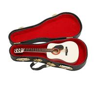 Yinhing Modello di Chitarra Bianca da 5,1 Pollici Chitarra in Miniatura in Legno Realizzata a Mano con Dettagli per la Decorazione del Tavolo Espositore e Vetrina per Qualsiasi Stanza