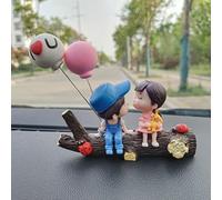 Yinhing Ornamenti per Auto per Cruscotto Coppia Auto D Simpatico Ornamento per Cruscotto Coppia Che Si Bacia Ragazza Ragazzo con AMORE Palloncino Decorazione Interna per per Coppie Blu