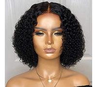 Yinhing Parrucca Anteriore in Pizzo per Capelli Umani con Parte Centrale Splendida Parrucca Riccia con Chiusura in Pizzo per Acconciature Corte Versatile Alla Moda per l'uso Quotidiano e Speciale