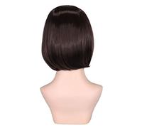 Yinhing Parrucca Corta Bob Parrucche per Capelli Umani Parrucca Bob con Fascia Elastica Regolabile Calore 160 G per Trucco Donna per Performance Cosplay (BROWN)