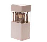 Yinhing Porta Pennelli per Trucco, Portaoggetti a 12 Fori con Fori di Ventilazione per Asciugare i Pennelli per Trucco, Strato Intermedio in Silicone e Design della Copertura, Scatola (PINK)