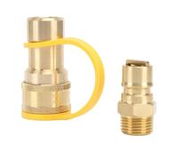 Yinhing Raccordi di Connessione Rapida a Gas Naturale, Connettore Rapido a Gas Ottone 1/2 Pollici Kit Adattatori di Connessione Rapido 3 PCS Connect Connect per Furgone Rimorchio per