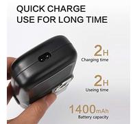 Yinhing Rasoio Elettrico Uomo, Rasoio Galleggiante a Doppia Rete con Display LED e Rifinitore per Basette, Lamina Ricaricabile Senza Fili Viso Capelli Corpo (Argento, nero)