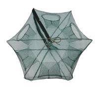 Yinhing Rete da Pesca Automatica Pieghevole a 12 Fori Trappola per Granchi in Nylon con Design a 6 Ingressi Vaso da Pesca Facile da Usare per Gamberetti, Aragoste e Aragoste (6 fori)