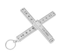 Yinhing Righello Pieghevole in ABS da 2 Pezzi, Strumento di Misurazione Portatile da 0,5 M con Chiave per Lavori di Piastrellatura di Carpenteria, Progetti Fai da Te, Metro in plastica. (WHITE)