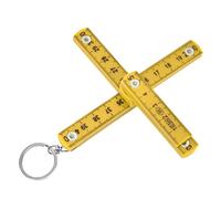 Yinhing Righello Pieghevole in ABS da 2 Pezzi, Strumento di Misurazione Portatile da 0,5 M con Chiave per Lavori di Piastrellatura di Carpenteria, Progetti Fai da Te, Metro in plastica. (YELLOW)
