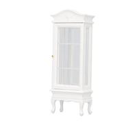 Yinhing Scaffale per la Casa delle Bambole, Mini Libreria per Mini Libri Simulazione in Legno Bianco Tetto a Porta Singola Bambola Armadio per la Casa per Bambole 1:12 Bambola Mobile in Miniatura