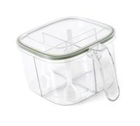 Yinhing Scatola per Condimenti con 4 Scomparti Contenitore per Spezie Trasparente con Coperchio per la Conservazione della Ideale per l'organizzazione di Sale, Zucchero e Spezie (GREEN)