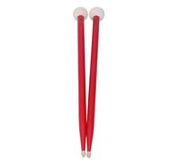 Yinhing Set da 2 Pezzi con Manici in Feltro e Acero Antiscivolo per Grancasse Timpani Rullanti Kit di Accessori per Percussioni per Musicisti (rosso)