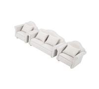 Yinhing : Set di Mobili per Casa delle Bambole in Scala 12 Divano Bianco in 3 Pezzi con Cuscini per Accessori per Casa delle Bambole per l'arredamento del Soggiorno in Miniatura (WHITE)