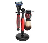 Yinhing Set di Pennelli per Portaspazzole Barba 3 Pezzi Set di Portaspazzole per Barba Leggero Manuale con per Salone Uomo, Uso Domestico, Viaggio, Resina, Lega di Alluminio