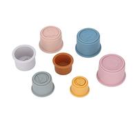 Yinhing Set di Tazze Impilabili con Animali in Silicone da 7 Pezzi per Bambini, Giocattoli Colorati da Bagno per lo Sviluppo delle abilità e Giochi Divertenti (Tazze impilabili per animali)