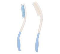 Yinhing Set Pettine e Spazzola per Capelli con Manico a Lunga Portata Impugnatura Ergonomica Curva Design a Tre Manici per mobilità Limitata Artrite per Anziani Plastica ABS Leggero