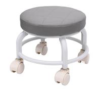 Yinhing Sgabello Basso Grigio con Rotelle con Imbottitura Morbida Portatile Sgabello per Scarpe a 360 Gradi per Bambini e Adulti Ideale per Uso Domestico o in Ufficio