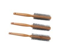 Yinhing Spazzola per Capelli Rotonda, Denti a Pettine Morbido Spazzola per Styling con Manico in Legno per Districare i Capelli con Controllo Dell'effetto, Adatta per Ricci