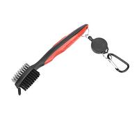 Yinhing Spazzola per Pulizia Multifunzionale con Design Ergonomico in Acciaio e Nylon per Un Facile Utilizzo, Include Un Efficace Strumento per Scarpe con Gancio per Cordino Telescopico (Rosso)