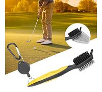 Yinhing Spazzola per Pulizia Multifunzionale con Design Ergonomico in Acciaio e Nylon per Un Facile Utilizzo, Include Un Efficace Strumento per Scarpe con Gancio per Cordino Telescopico (Yellow)